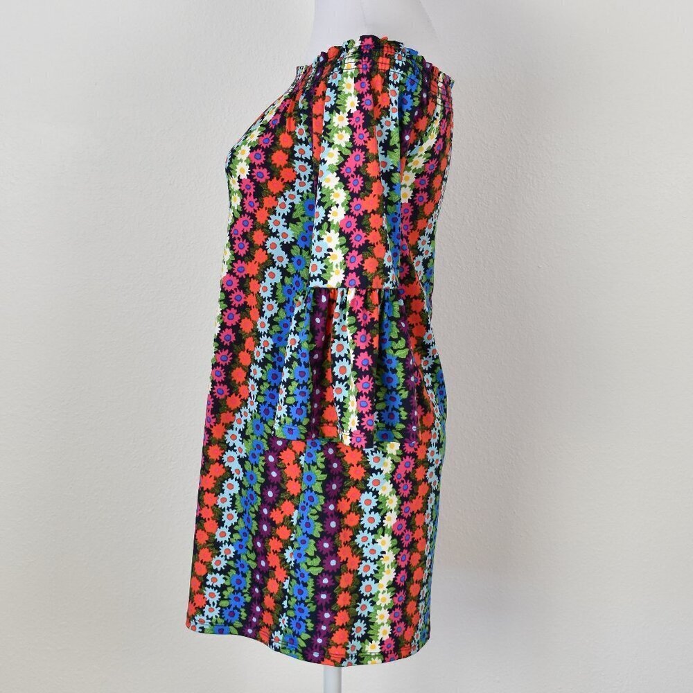 Trina Turk Floral Off Shoulder Print Bell Sleeve Dress - XS - Picture 5 of 8